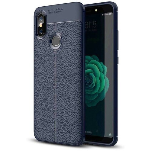 Накладка силиконовая для Xiaomi Mi A2 / Xiaomi 6X под кожу синяя