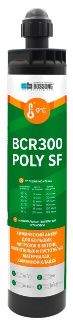 Анкер химический партнер bossong bcr 300 poly sf ce 300мл