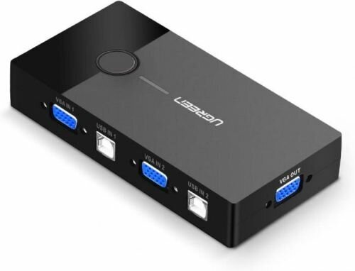 Переключатель UGREEN 2-Port USB KVM Switch Box ABS Case, black - фото №7