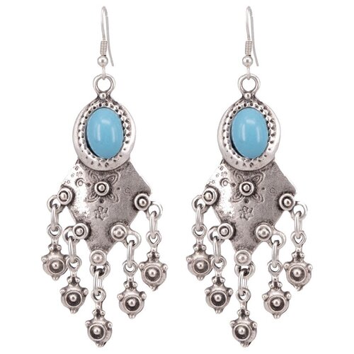 фото Серьги бижутерные ярославна (замок-крючок, бижутерный сплав, серебристый) 1-56097 otokodesign