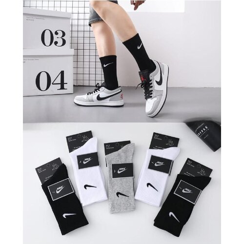 фото Комплект высоких носков nike 5 пар (черных, серых, белых), размер 41-47 stile mood