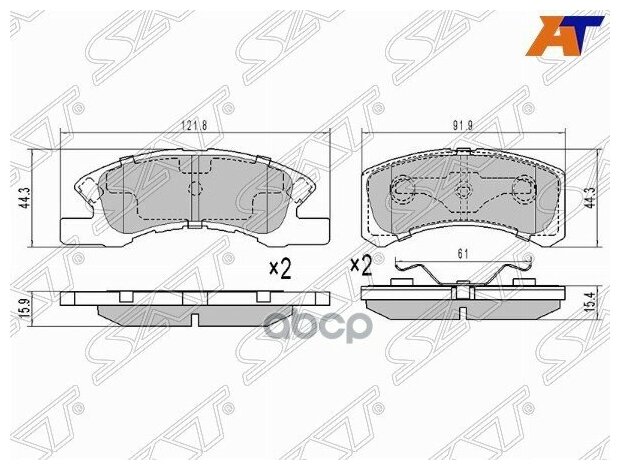 ST4605A272 SAT Колодки тормозные перед MITSUBISHI MINICA 98-/TOPPO H82/DAIHATSU MIRA LA300 11-