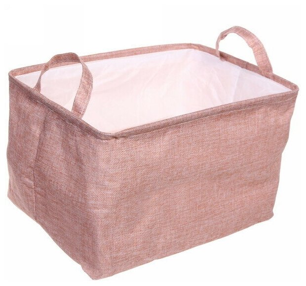 Коробка для хранения вещей с ручками «веста», цвет пастельно розовый, 38*26*21см