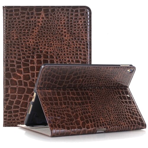 фото Чехол-футляр mypads для планшета huawei mediapad t3 8.0 lte (kob-l09/w09) из лаковой рельефной кожи под крокодила шоколадный коричневый