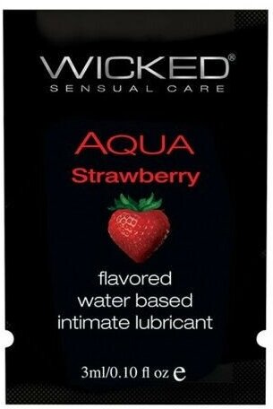 Лубрикант с ароматом клубники WICKED AQUA Strawberry - 3 мл. (арт. 235245)