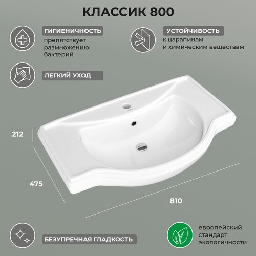 Раковина мебельная KIROVIT Классик 80