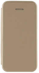 Чехол - книжка кожа золото для Apple iPhone 5 / iPhone 5S / iPhone SE с подставкой и отделением для карт, трансформируется в подставку