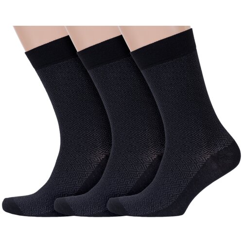 Комплект из 3 пар мужских носков Красная ветка с-173, черные, размер 25
