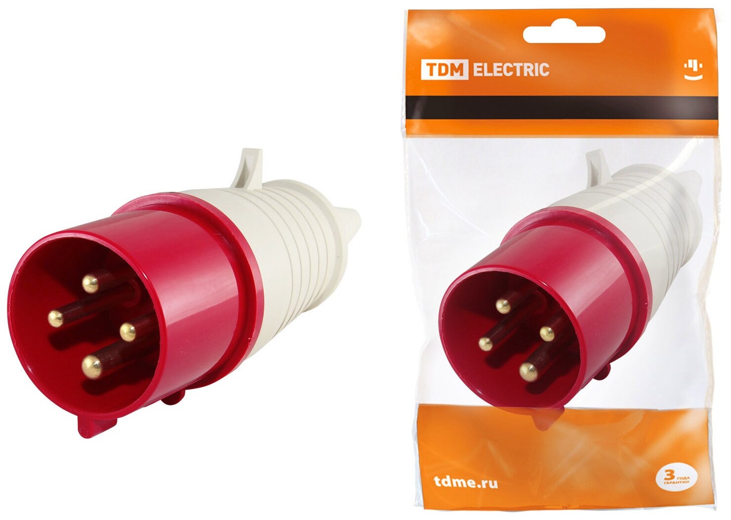 фото Вилка кабельная 035 63А 3Р+РЕ+N IP54 TDM 0601-0008