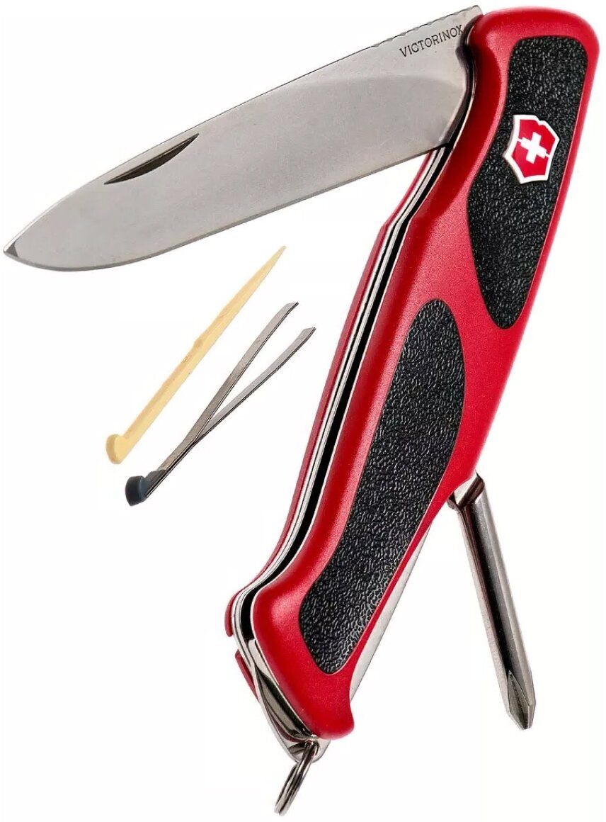 Нож перочинный Victorinox RangerGrip 53 (0.9623.C) 130мм 5функций красный/черный карт.коробка - фото №4