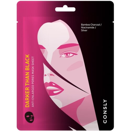 CONSLY Маска тканевая для проблемной кожи Darker than Black Anti Acne Mask Sheet, 25 мл l sanic тканевая маска collagen lifting mask sheet коллагеновая с эффектом лифтинга 25 г 25 мл