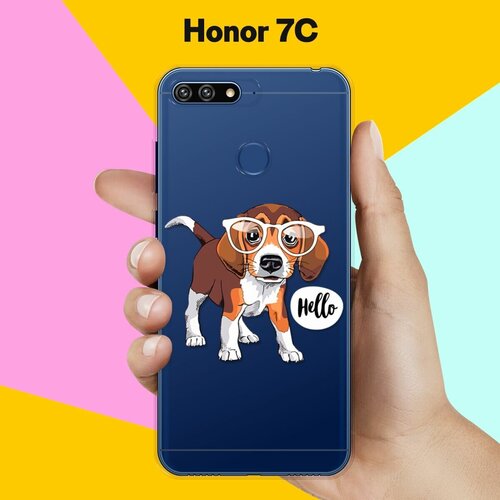 Силиконовый чехол Hello Бигль на Honor 7C силиконовый чехол hello бигль на honor 30