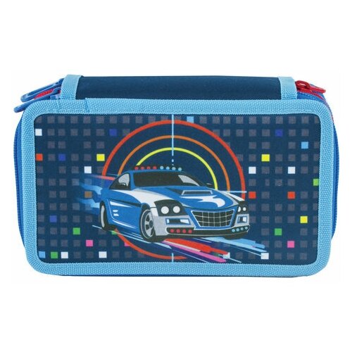 фото Пенал tiger family (тайгер), 3 отделения, "гонка", 19х11х7 см, tgnq-003e1e, 1 шт.