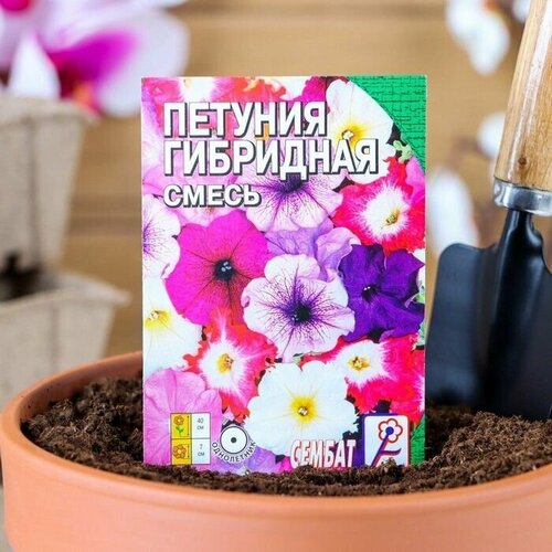Семена цветов Петуния Сембат, Гибридная смесь, однолетник, 0,05 г 10 упаковок петуния гибридная летний карнавал семена цветы