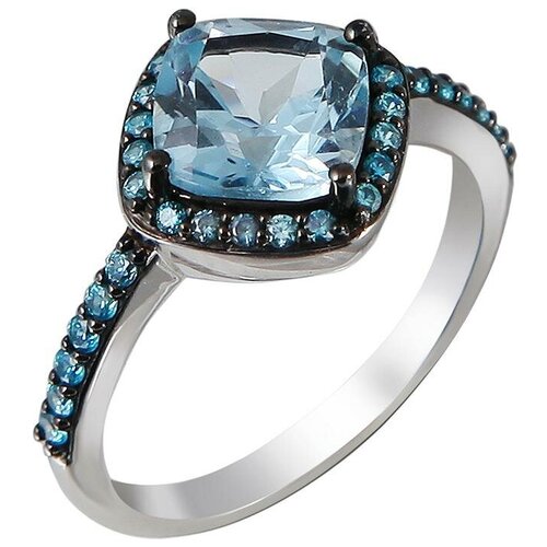 фото Эстет кольцо с топазами и фианитами из серебра г11к351212mixbr, размер 18.5
