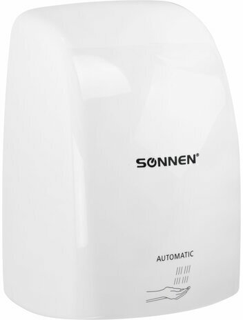 Сушилка для рук Sonnen HD-FL-2009 607959 высокоскоростная 1200Вт, пластиковая корпус, белая, 607959