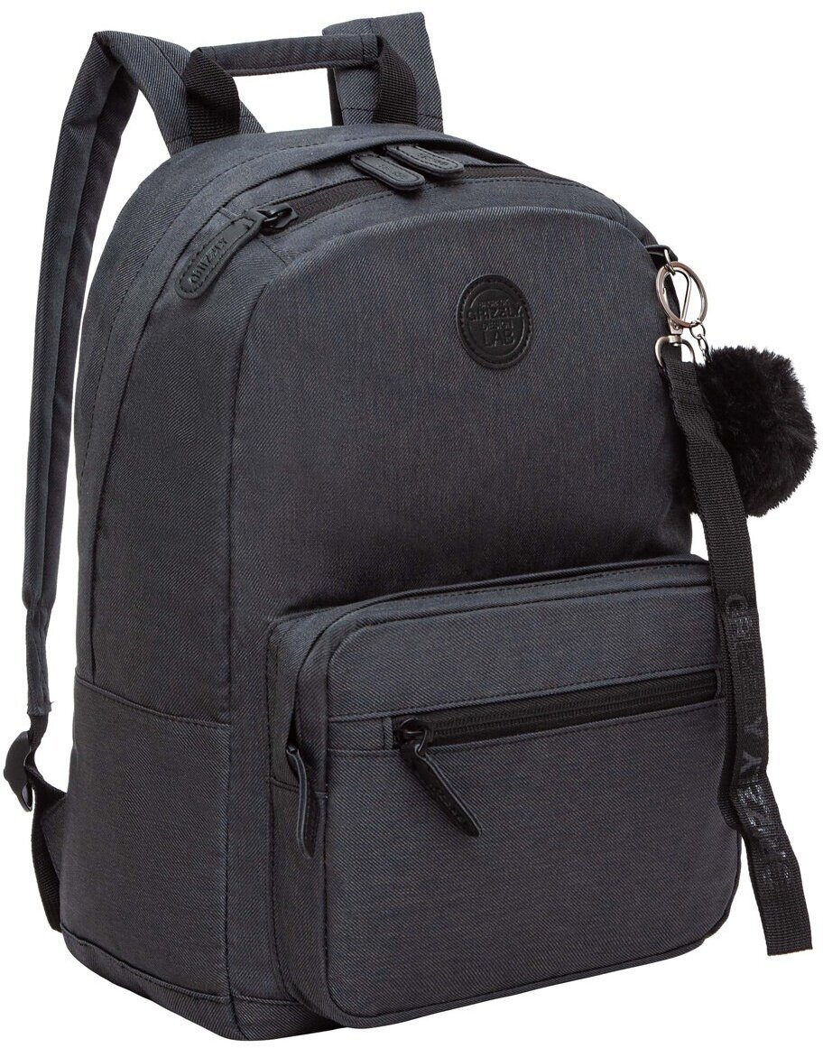 фото Рюкзак Grizzly 27х38х14 см, 1 отделение, 2 кармана, укрепленная спинка, черный (RXL-321-1/5)