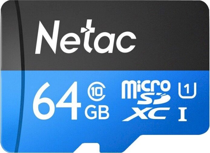 Карта памяти microSDXC 64ГБ Class10 Netac P500 UHS-I U1 (nt02p500stn-064g-s)