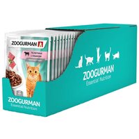 Влажный корм для стерилизованных кошек Зоогурман с телятиной, с языком (кусочки в соусе) 85 г х 30 шт.
