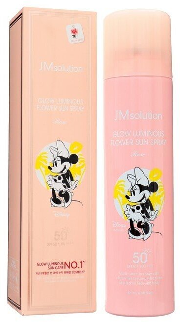 JMsolution Спрей солнцезащитный с розой, Disney collection / Disney Minnie Mouse Sun Spray SPF50+, 180 мл