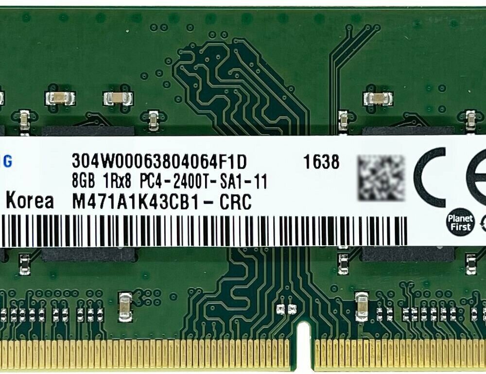 Оперативная память Samsung Basic 8 ГБ DDR4 2400 МГц SODIMM CL17 M471A1K43CB1-CRC