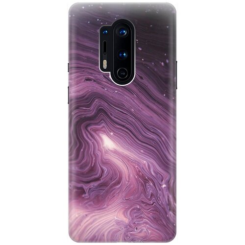 фото Re:pa накладка transparent для oneplus 8 pro с принтом "бело-фиолетовые краски"
