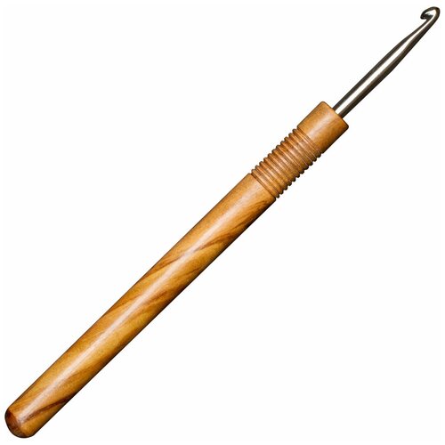 фото Крючок, вязальный с ручкой из оливкового дерева, №3.75, 15 см addi