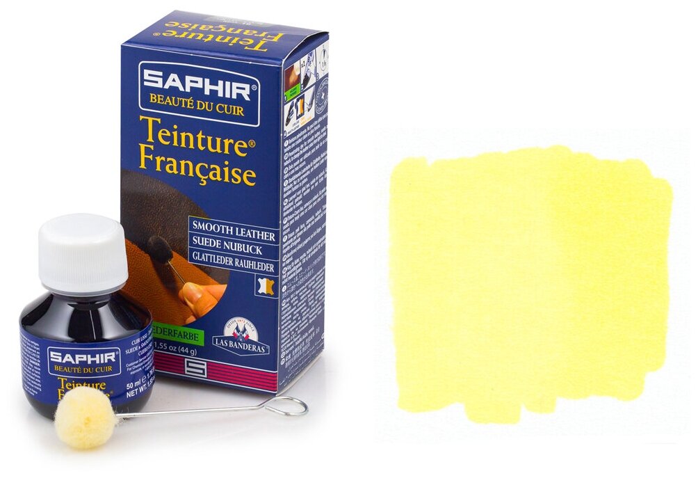 0812 Универсальный Краситель Saphir Teinture Francaise, Цвет Saphir 95 Yellow (Желтый) - фотография № 4