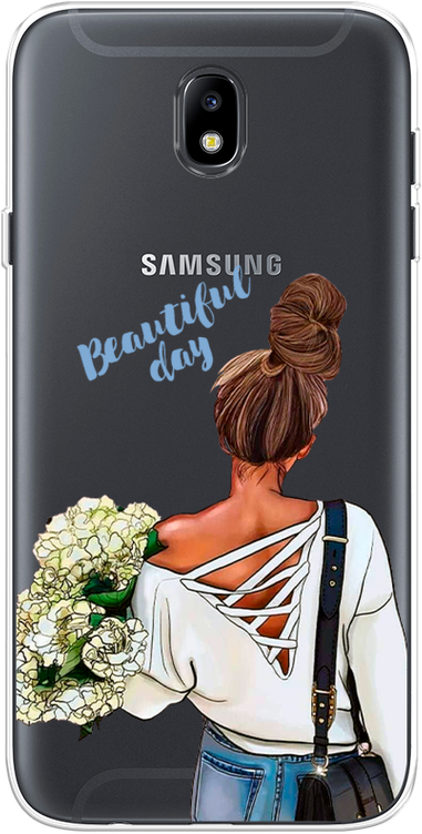 Силиконовый чехол на Samsung Galaxy J7 2017 / Самсунг Галакси Джей 7 2017 Beautiful day vector, прозрачный