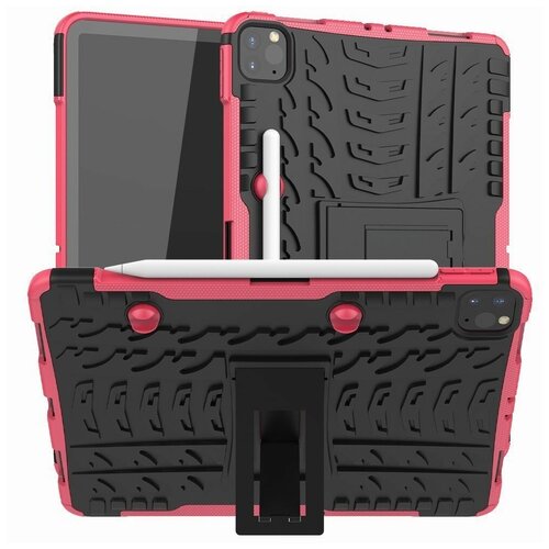 Чехол на iPad Pro 11 (2022, 2021, 2020) (черный + розовый) чехол hybrid armor для ipad pro 11 2022 2021 2020 черный белый