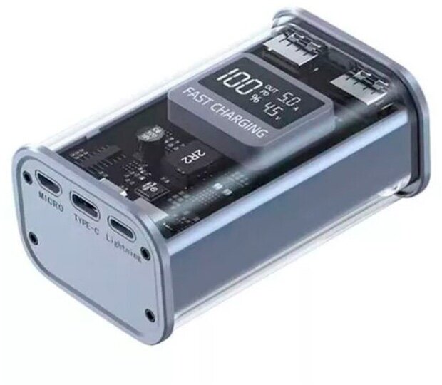 Внешний аккумулятор Hoco Power Bank J105 Discovery 10000mAh Grey 6931474790125