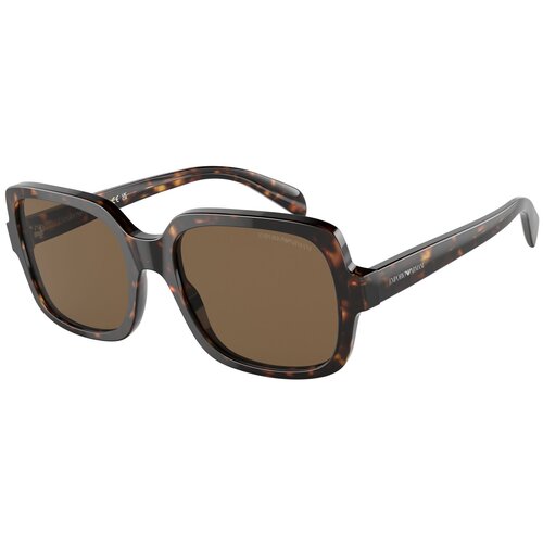 Солнцезащитные очки EMPORIO ARMANI, прямоугольные, зеркальные, для женщин, коричневый