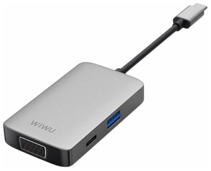 USB-концентратор Wiwu Alpha 513HVP Серебристый