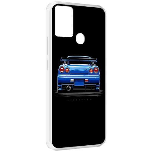 Чехол MyPads Машина-синяя мужской для Infinix Hot 11 Play задняя-панель-накладка-бампер