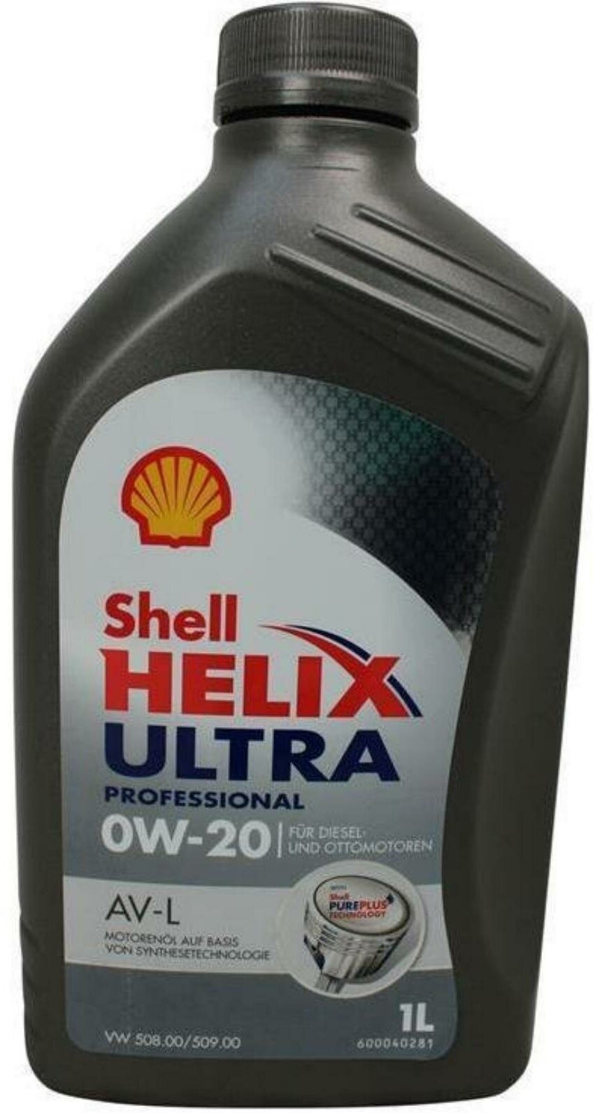 SHELL 550048041 Масло SHELL 0W20 HELIX ULTRA PROFESSIONAL AV-L 508.00/509.00 1л син