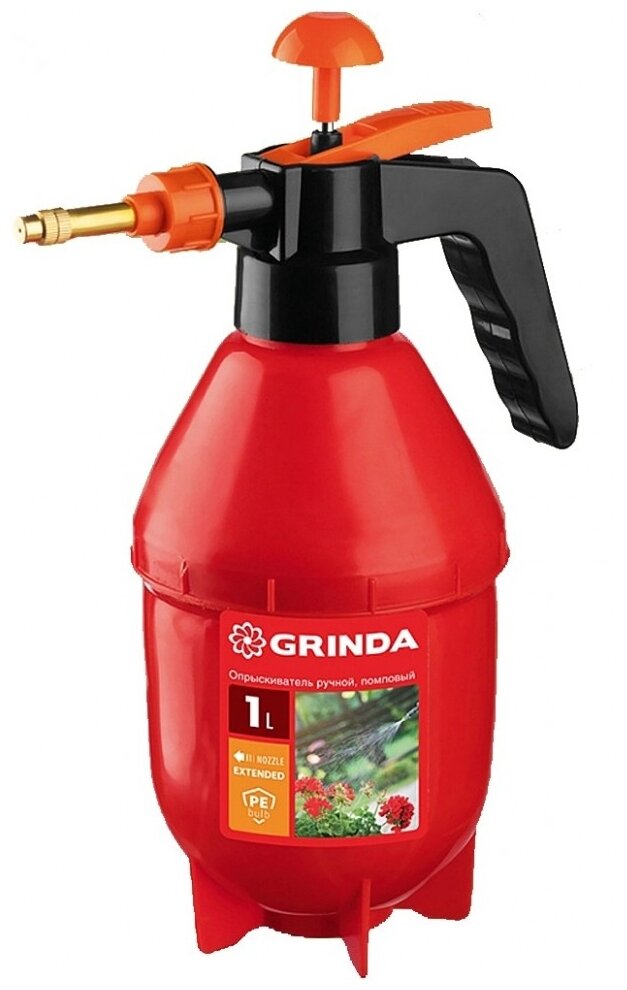 GRINDA Опрыскиватель 1 л, GRINDA PS-1E, с удлинённым соплом, ручной, помповый, колба из полиэтилена