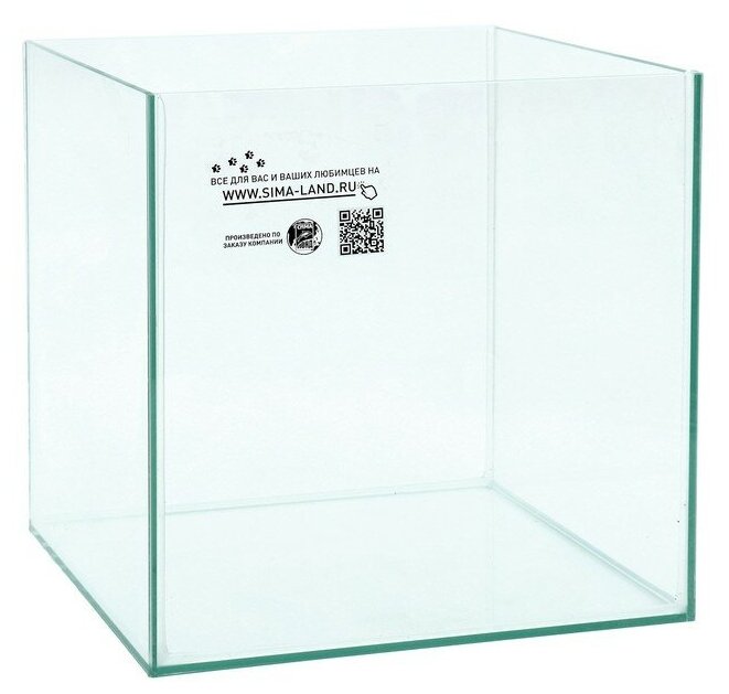 Пижон Аквариум "Куб" без покровного стекла, 27 литров, 30 х 30 х 30 см, бесцветный шов