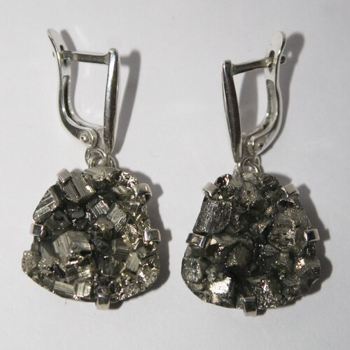 Серьги True Stones, пирит, золотой