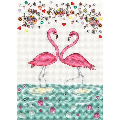 фото Bothy threads xka9 love flamingo (любовь фламинго) набор для вышивания 18 x 26 см счетный крест