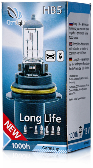 CLEARLIGHT ML9007LL лампа галогеновая 12v hb5 65 / 55w px29t 3500k (хедер 1шт) long life\