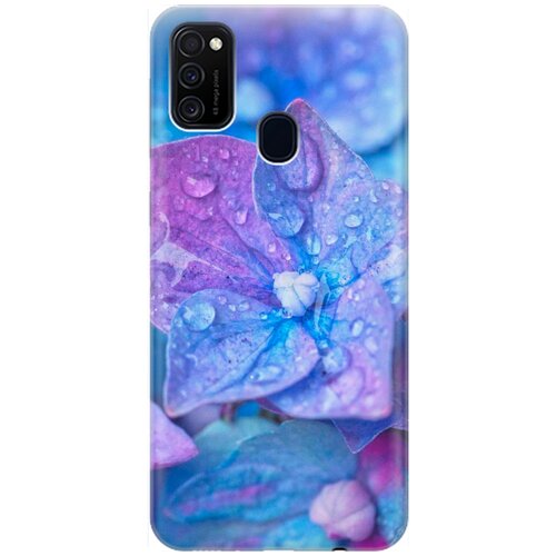 фото Ультратонкий силиконовый чехол-накладка для samsung galaxy m21 / m30s с принтом "голубой цветочек" gosso