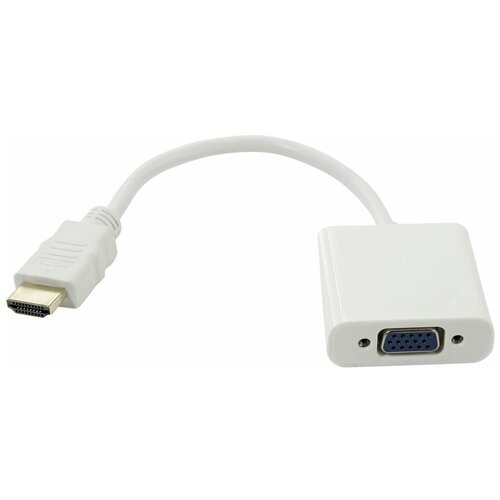 Конвертер HDMI (M) -> VGA (F) (хвост) white переходник atcom at1014 0 1 m hdmi m vga f audio доп питание