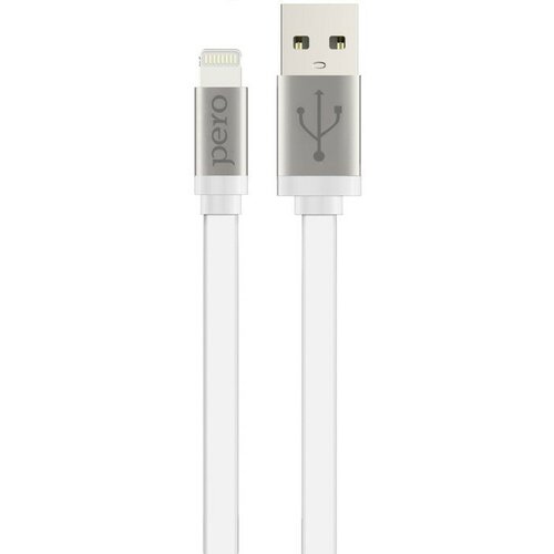 Кабель DC-01, Lightning - USB, 1.2 А, 2 м, плоский, белый