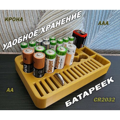 Органайзер для хранения батареек типа АА/AAA/крона/ CR2032 бокс футляр soshine sbc 004 для хранения батареек 1 4 шт типа аа