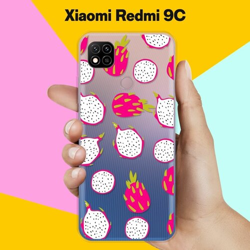 пластиковый чехол синие перья на xiaomi redmi 9c сяоми редми 9c Силиконовый чехол Питайя на Xiaomi Redmi 9C