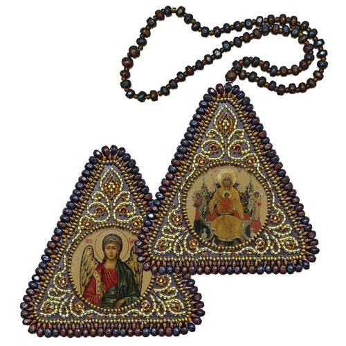Купить NOVA SLOBODA Набор для вышивания бисером иконы в дорогу Богородица Всецарица и Ангел Хранитель 7 х 7 см (ТР1022)