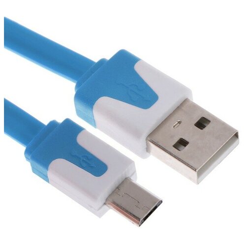 Кабель OXION DCC328, microUSB - USB, зарядка + передача данных, 1 м, плоский, синий (1 шт.)