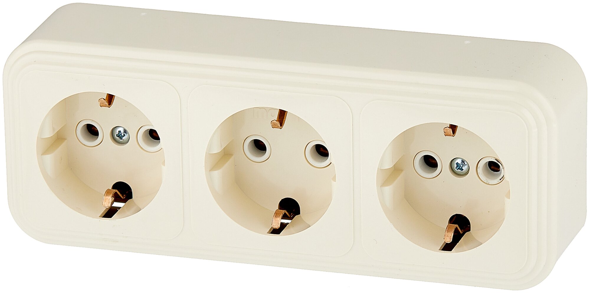 Розетка Duwi 26415 цвет слоновая кость 3 гнезда - фото №1