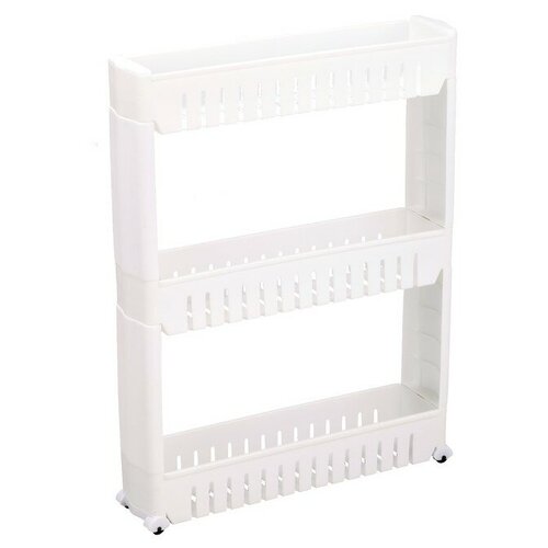 Этажерка KROFFOS Alma полка 3-х ярусная выдвижная на колёсиках