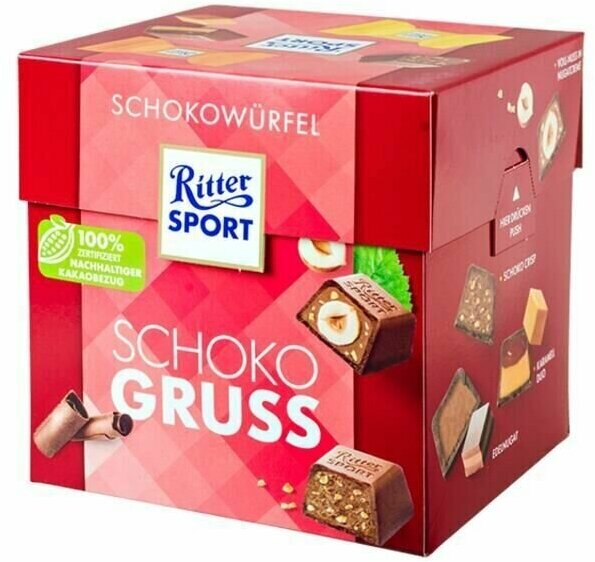 Шоколадные конфеты с начинкой ассорти Ritter Sport Schoko Gruss 176г, Германия